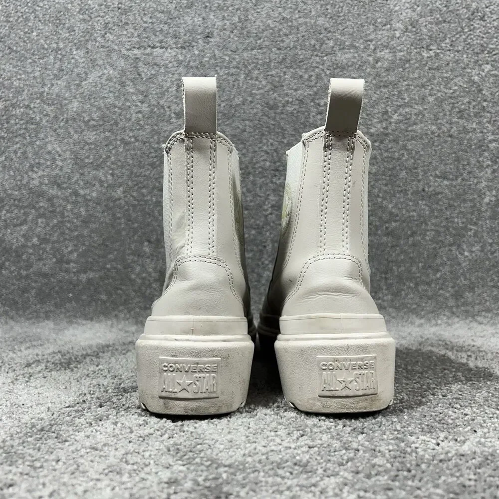 Converse A08395C All Star Kids Size 5 Beige Chelsea Lugged High Top Boots Used